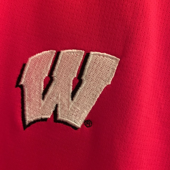 Adidas climachill men Wisconsin Badgers mesh COOLING polo 3 button shirt XL GUC - Picture 2 of 11